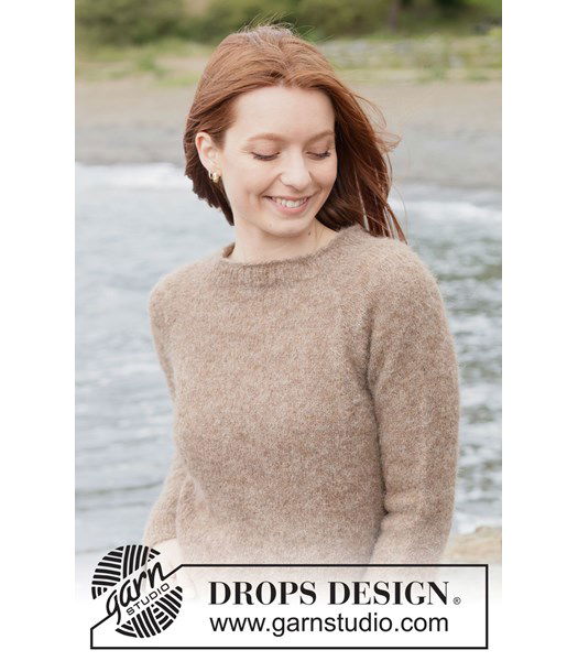 Breipatroon Gebreide raglan trui in zachte alpaca zijde