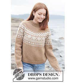 Maple Whisper Sweater gemaakt van Drops Lima