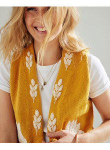 Damesgilet met bladpatroon