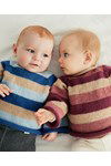 Breipatroon Gestreepte babytrui Bonny blauw van andere kant