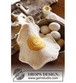 Gebakken ei pannenlap gemaakt van Drops Paris