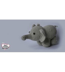 Olifant gemaakt van Scheepjes Catona 50 - 100 gram