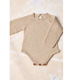 Rompertje met lange mouwen gemaakt van Lang Yarns Baby Cotton Naturally Colored