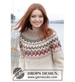 Damestrui in Noors patroon gemaakt van Drops Nepal