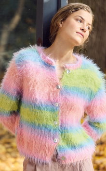 damesvest in zuurstok kleuren