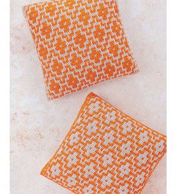 Tweelingkussens in mozaiekpatroon