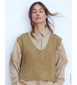 Korte damesspencer gemaakt van Lana Grossa New Classic