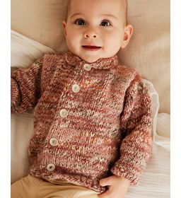 Babyvest met aansluitend kraagje gemaakt van knopen