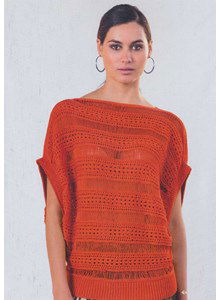 Wijde mouwloze trui met open banen