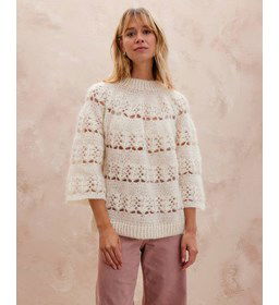 Damestrui met ronde pas gemaakt van Phildar Phil Mohair Coton