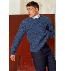 Herentrui met ruitpatroon en honingraatpatroon gemaakt van Lang Yarns Merino 150