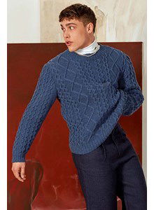 Herentrui met ruitpatroon en honingraatpatroon