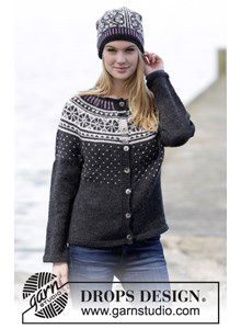 Gebreid vest en muts met Noors patroon