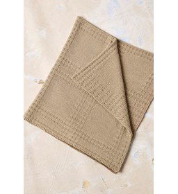 Babydeken met blokpatroon gemaakt van Lang Yarns Baby Cotton Naturally Colored
