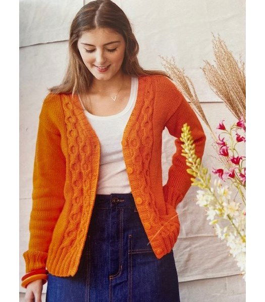 Breipatroon Marie Claire cardigan met kabels