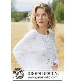 katoenen damesvest met raglan en golfpatroon gemaakt van Handwerk accesoires