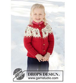Meisjes kersttrui gemaakt van Drops Merino extra fine