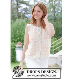 katoenen vest met strepen en punnikrand gemaakt van knopen