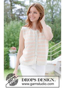 katoenen vest met strepen en punnikrand