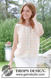 katoenen vest met strepen en punnikrand