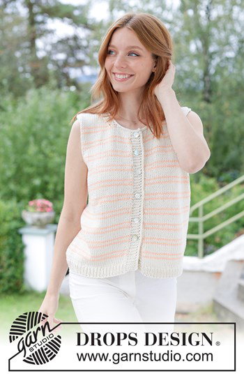 katoenen vest met strepen en punnikrand