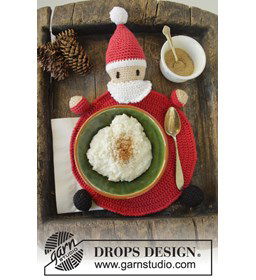 Gehaakte Kerstman placemat gemaakt van Drops Paris