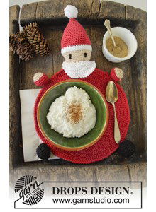 Gehaakte Kerstman placemat