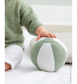 Tweekleurige bal gemaakt van Lana Grossa Cotone