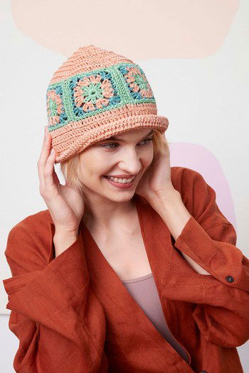 Zonnehoedje Florentina met Granny Squares