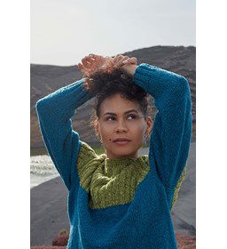 Damestrui met raglanmouwen gemaakt van Lang Yarns Donegal Tweed Plus