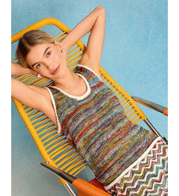 gemeleerde damestop gemaakt van Lana Grossa Cotonella