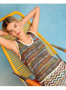 Breipatroon gemeleerde damestop gemaakt van Lana Grossa Cotonella