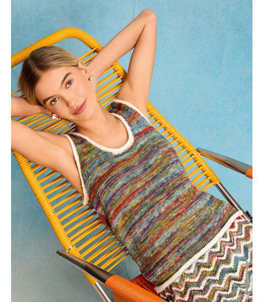 Breipatroon gemeleerde damestop