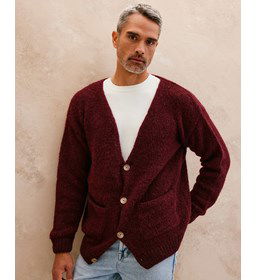 Herenvest met zakken gemaakt van Phildar Phil Caresse