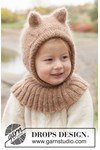 Breipatroon balaclava met oortjes in alpaca en mohair van andere kant