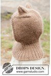 Breipatroon balaclava met oortjes in alpaca en mohair van andere kant