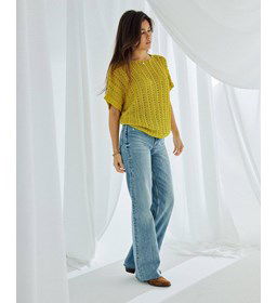 Shirt met korte aangebreide mouwen gemaakt van Phildar Phil Koala