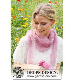 Sjaaltje met picotrand gemaakt van Drops Kid Silk