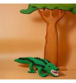 Kiara de Krokodil gemaakt van Durable Coral