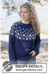 Breipatroon Midnight Flowers Sweater van andere kant