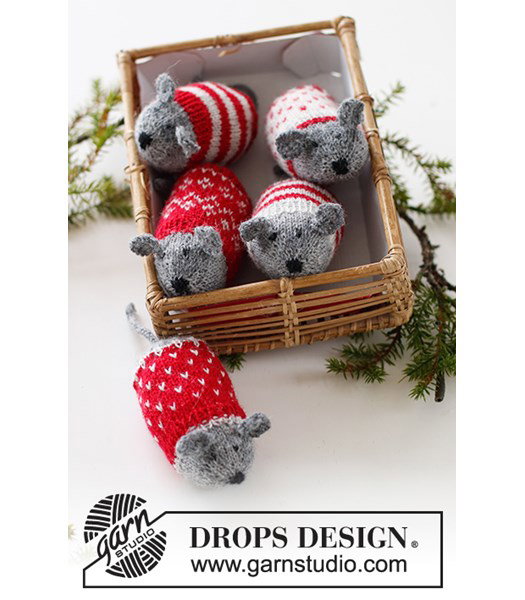 Breipatroon muisjes Christmas Mice