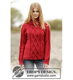 Gebreide trui met col gemaakt van Drops Alaska