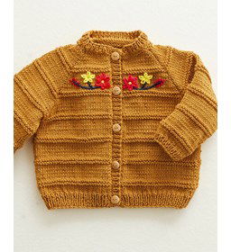 Babyvest in ribbel- en tricotsteek gemaakt van Phildar Phil Coton 3