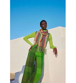 Sjaal in weefpatroon gemaakt van Lang Yarns Move 6