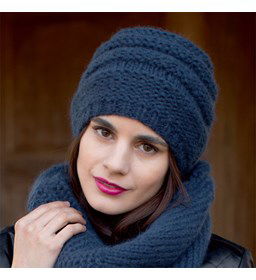 Muts met ronde sjaal gemaakt van Lang Yarns Malou (op=op)