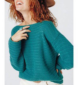 In stokjes gehaakte trui voor dames