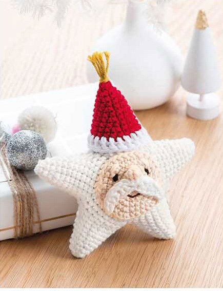 Haakpatroon Kerstman in stervorm