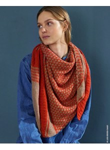 Breipatroon omslagdoek met honingraadpatroon gemaakt van Lana Grossa Ecopuno