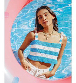 Dames crop top Barbade gemaakt van Pingouin Esterel