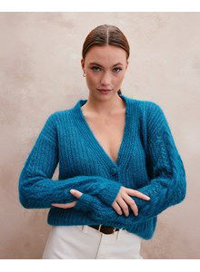 Damesvest van mohair garen met zijde